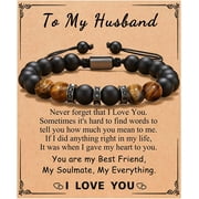 To Mens Bracelet for Boyfriend, Husband, My Man, My Love, Soulmate, Dad, Son, Grandson, Brother -- Anniversary Birthday Christmas Gift for Him
