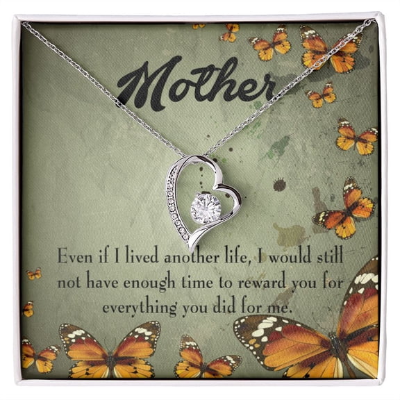 To Mom Another Life Forever Necklace w Message Card