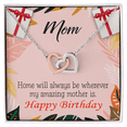 thumbnail image 1 of To Mom Birthday Message Home is Mom Inseparable Necklace, 1 of 20