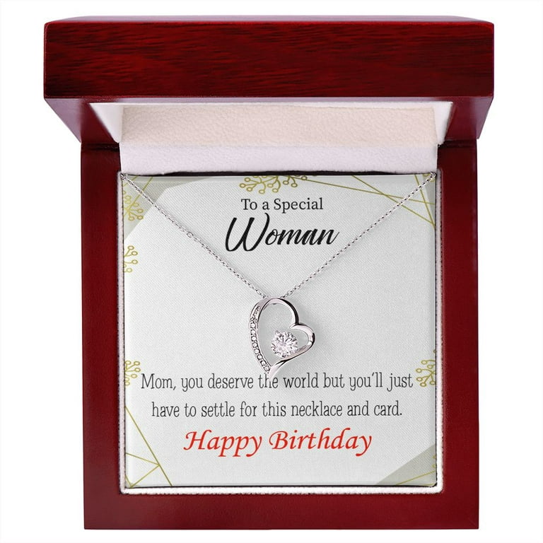 Cubic Zirconia Heart, Happy Birthday Single Mom Message Card
