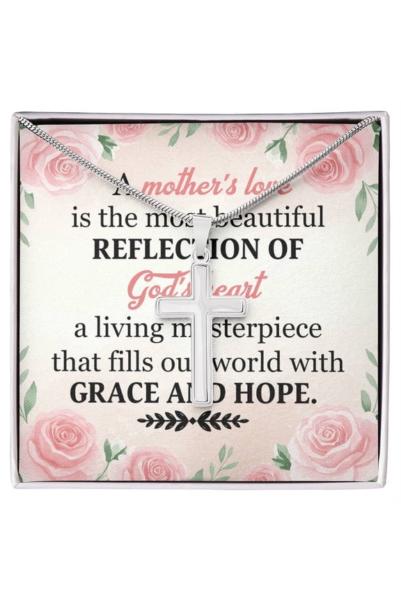 To Mom – Grace and Hope Cross Necklace with Sentimental Message Card