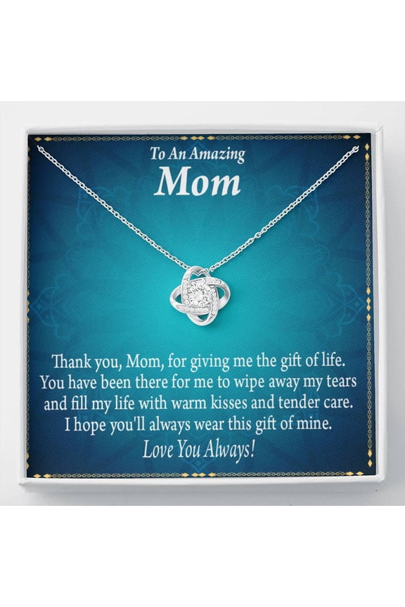 To Mom Love Always Love Knot Message Card From Son Daughter Gift Anniversary Birthday Graduation Mothers Day