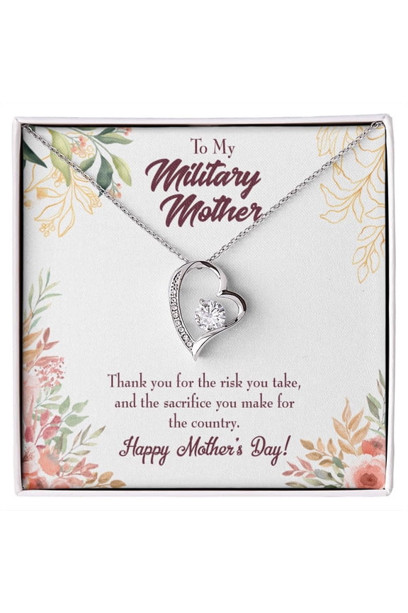 To Mom Military Mother Forever Necklace w Message Card