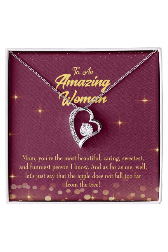 To Mom Most Beautiful Forever Necklace w Message Card