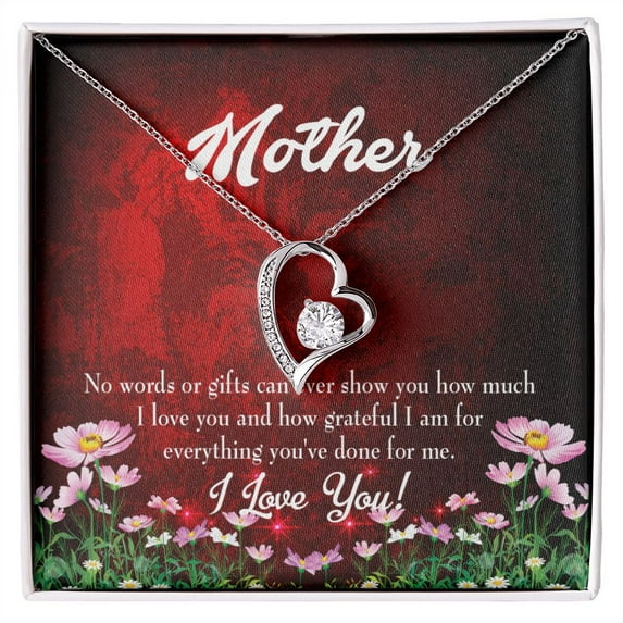 To Mom No Words Forever Necklace w Message Card