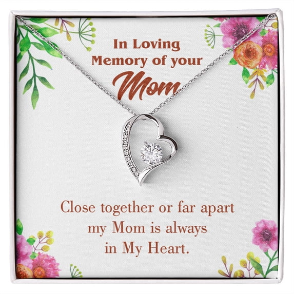To Mom Remembrance Message Close Together Forever Necklace w Message Card