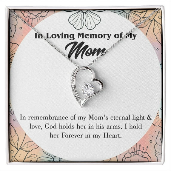 To Mom Remembrance Message Eternal Light and Love Forever Necklace w Message Card