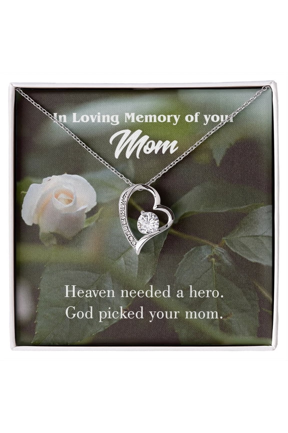 To Mom Remembrance Message God Picked Mom Forever Necklace w Message Card