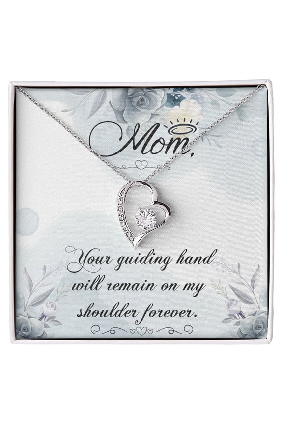 To Mom Remembrance Message Your Guiding Hand Forever Necklace w Message Card