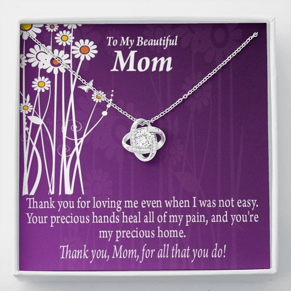 To Mom Thank You Love Knot Message Card From Son Daughter Gift Anniversary Birthday Graduation
