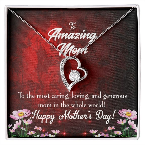 To Mom The Most Caring Forever Necklace w Message Card
