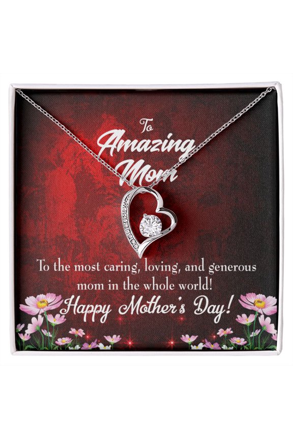 To Mom The Most Caring Forever Necklace w Message Card