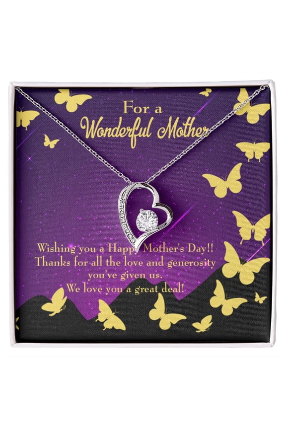 To Mom We Love Forever Necklace w Message Card