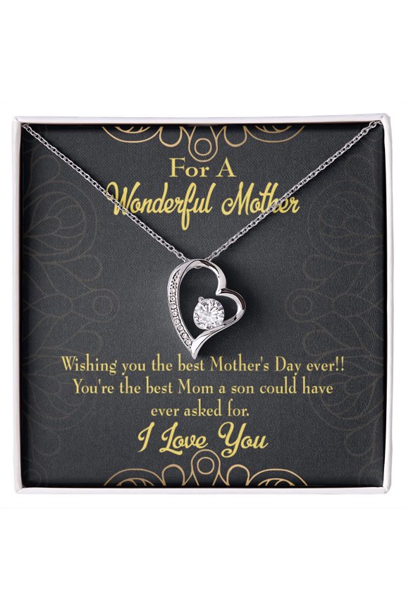 To Mom Wishing You Forever Necklace w Message Card