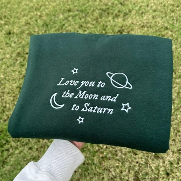 To Moon And To Saturn Lyrics Embroidered Sweatshirt