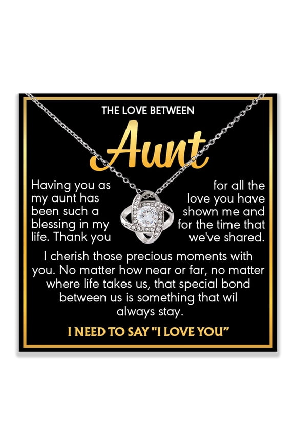 To My Aunt Necklace, Aunt Appreciation Ideas For Birthday, Wedding, #1234, Gold Love Knot Necklace