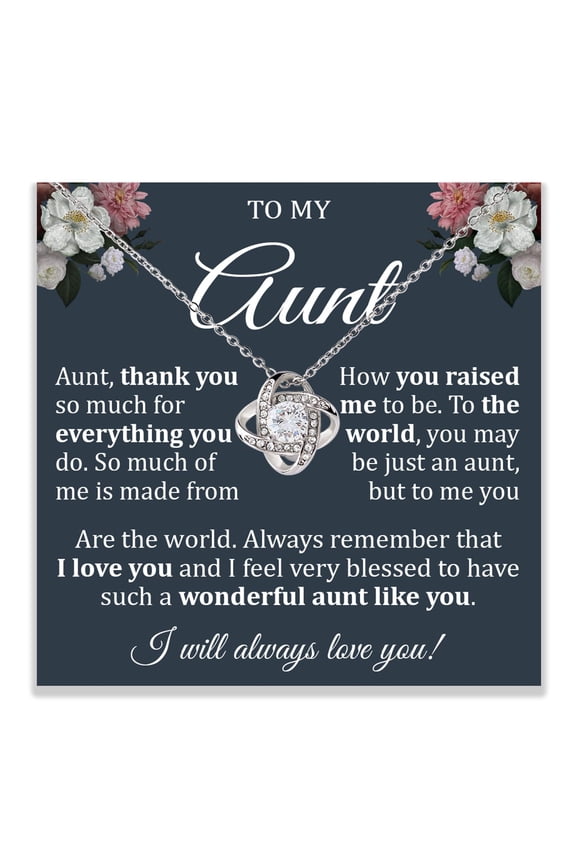 To My Aunt Necklace For Birthday, Aunt Appreciation Ideas #1120, Gold Love Knot Necklace