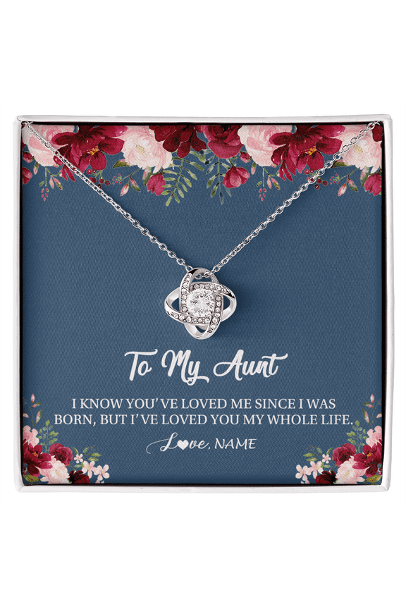 To My Aunt Necklace Loved You My Whole Life, Gold Love Knot Necklace