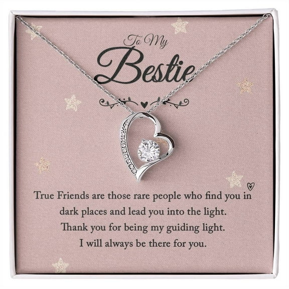 To My Badass Bestie Necklace, Badass Bestie Gift Friend Day GIft For Best Friend - Forever Love Necklace - White Gold or Yellow Gold - Gift Box