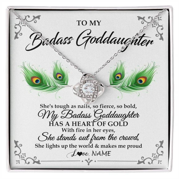 To My Badass Goddaughter Necklace From Godmother Love You Always Goddaughter Birthday Graduation Christmas Customized Gift Box Message Card
