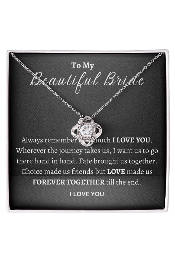 To My Beautiful Bride, Wedding Day Gift Necklace, Gift From Groom, Wedding Gift Necklace For Bride, Engagement Day Gift Necklace