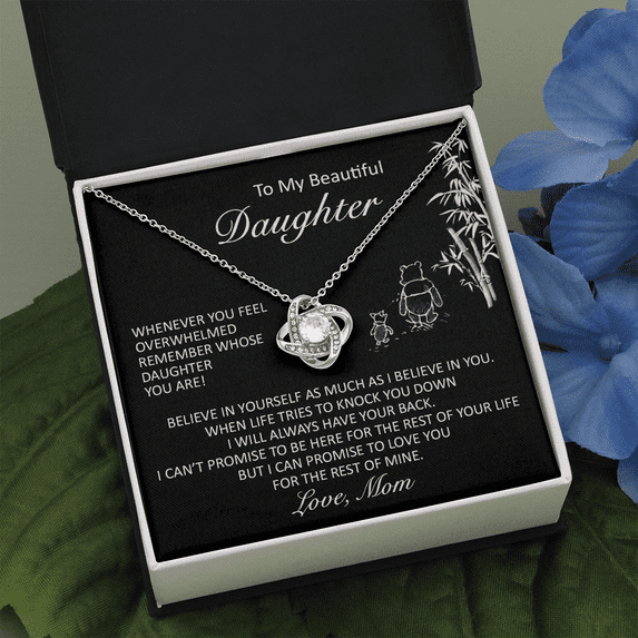 To My Beautiful Daughter, Believe In Yourself, Love Knot Necklace, Gold ...