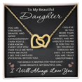 thumbnail image 1 of To My Beautiful Daughter Necklace I Will Always Love You from Mom Dad Birthday Christmas Jewelry Gift, 1 of 6