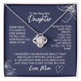 thumbnail image 1 of To My Beautiful Daughter, Somtimes It's Hard, Gift From Mother, Love Knot Necklace, Gold Love Knot Necklace, 1 of 6