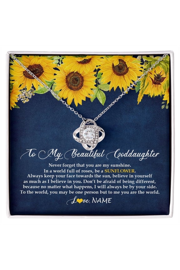 To My Beautiful Goddaughter Necklace From Godmother Be A Sunflower My Sunshine Goddaughter Birthday Christmas Customized Gift Box Message Card
