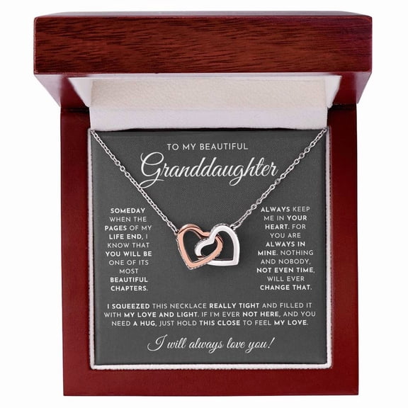To My Beautiful Granddaughter Necklace Interlocking Hearts Neckalce Luxury Box
