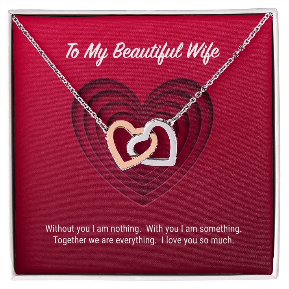 To My Beautiful Wife Interlocking Hearts Necklace - Walmart.com