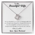 thumbnail image 1 of To My Beautiful Wife, Love Knot Necklace Mom, necklace For Wife, Mother's Day, White Love Knot Necklace, 1 of 6