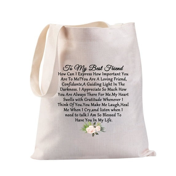 To My Best Friend Gift Canvas Tote Bag Friendship Gift Bag Best Friend Graduation Gifts