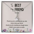 thumbnail image 1 of To My Best Friend Thank you Alluring Ribbon Necklace Message Card, 1 of 20