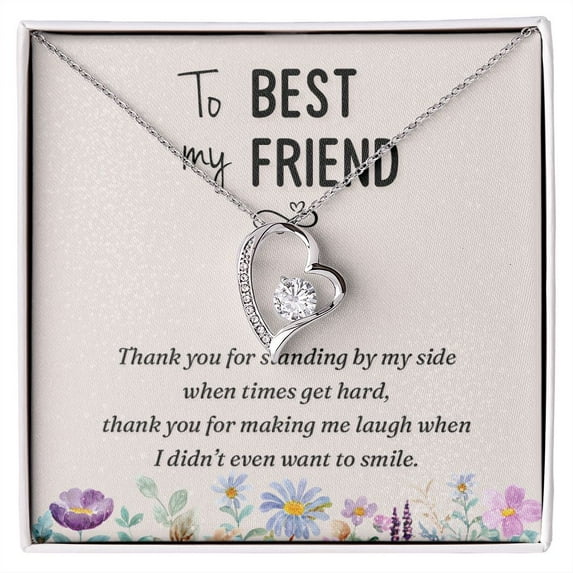 To My Best Friend Thank you Forever Necklace w Message Card