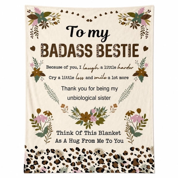 To My Bestie Best Friend BFF Sister Fleece Throw Blanket, Soft 280 Gsm Polyester, Sentimental Gift for Best Friend