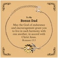 thumbnail image 1 of To My Bonus Dad Gifts, May the God of endurance, Bible Verse Scripture Sunflower Bracelet, Birthday Confirmation Gifts for Bonus Dad, 1 of 5
