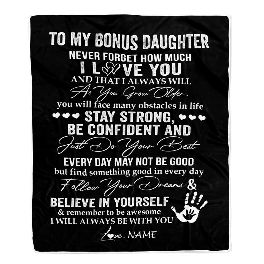 To My Bonus Daughter Blanket I Love You Forever From Stepmom Stepdad ...