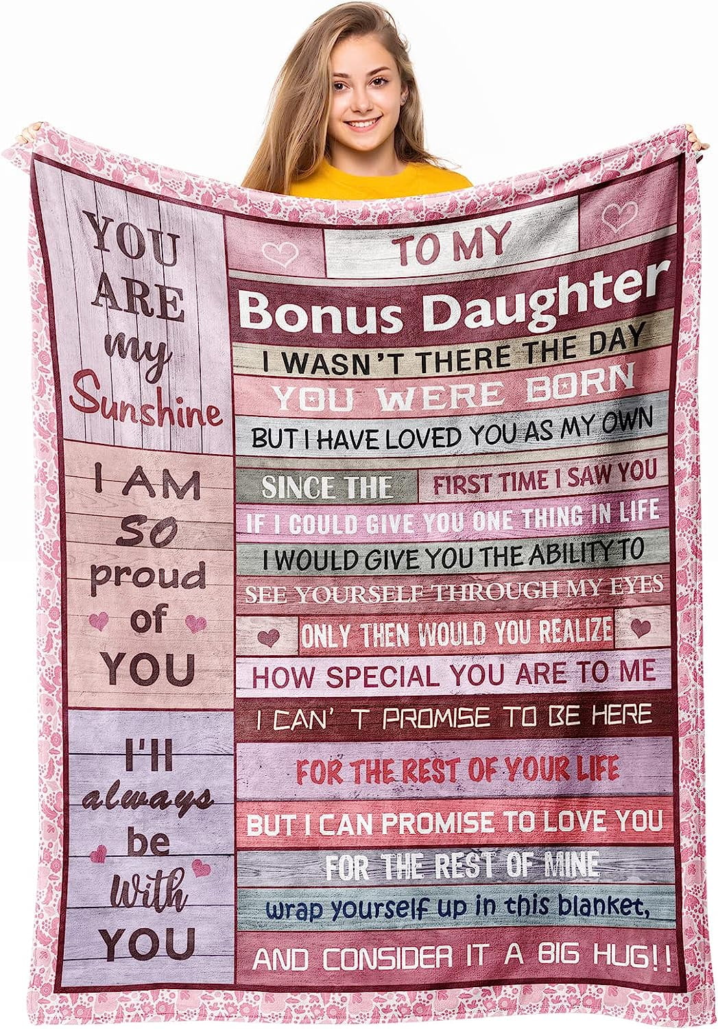 To My Bonus Daughter Fleece Blanket Inspirational Love Letter Throw ...