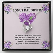 To My Bonus Daughter - Forever Love Necklace, Step Daughter, Adopted Daughter, Daughter In Law Gift, Future Daughter, From Step Dad, From Step Mom