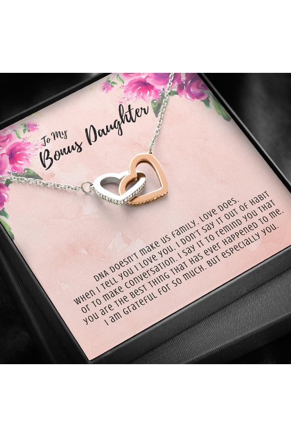 To My Bonus Daughter Necklace from Stepmom, Dad, Daughter In Law, Adoption, Unbiological Daughter, Goddaughter, Graduation, Birthday, Christmas Gift