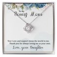 thumbnail image 1 of To My Bonus Mom Infinity Knot Necklace Message Card, 1 of 17