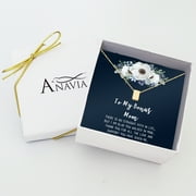 ANAVIA To My Bonus Mom Mother's Day Necklace, Bonus Mom Cube Necklace, Mother's Day Gift for Step Mom, Necklace and Card Gift for Step Mom [Gold, No-Personalized Card]