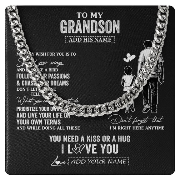 To My Bonus Son Necklace My Only Wish From Stepdad, White Cuban Link Necklace