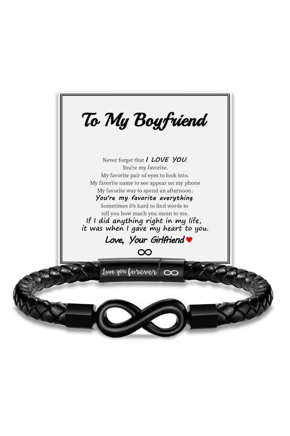 To My Boyfriend Bracelet, Gifts for Husband Boys Men Inspirational Bracelet for Birthday Confirmation Boyfriend Gifts