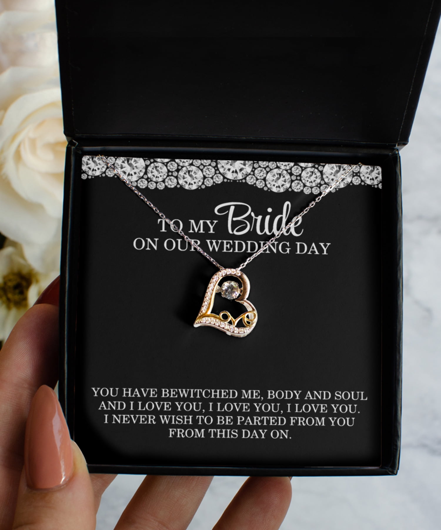 To My Bride on Our Wedding Day, Necklace from Groom, Bride Gift from