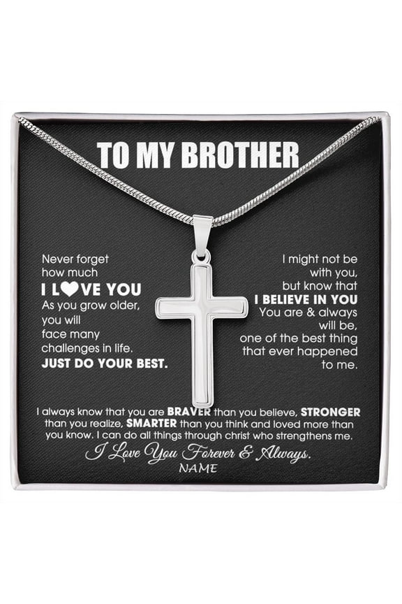 To My Brother Necklace From Sister Smarter Than You Think Brother Birthday Christmas Customized Gift Box Message Card