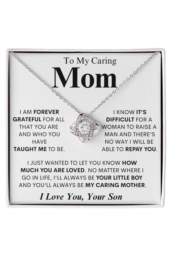 To My Caring Mom - Love Knot Necklace Standard Box