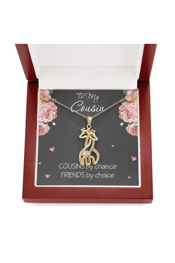 To My Cousin Necklace Cousins By Chance Friends by Choice Cousin Birthday Gift Best Friends Jewelry with Giraffe Pendant