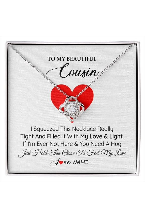 To My Cousin Necklace from Family I Squeezed This Necklace Cousin Birthday Graduation Christmas Customized Gift Box Message Card